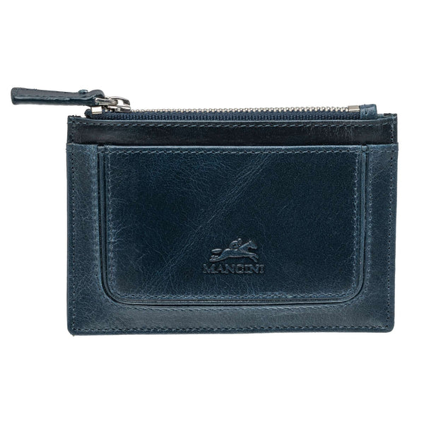 Mancini  South Beach RFID Secure Card Case and Coin Pocket - Blue