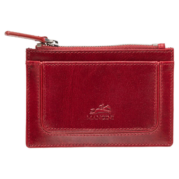 Mancini  South Beach RFID Secure Card Case and Coin Pocket - Red