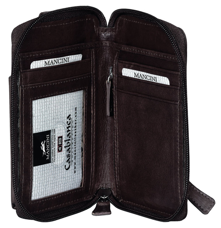 Mancini CASABLANCA Collection Cell Phone Wallet (RFID Secure)