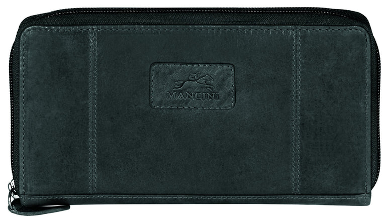 Mancini CASABLANCA Collection Ladies’ “Clutch” Wallet (RFID Secure) - Black