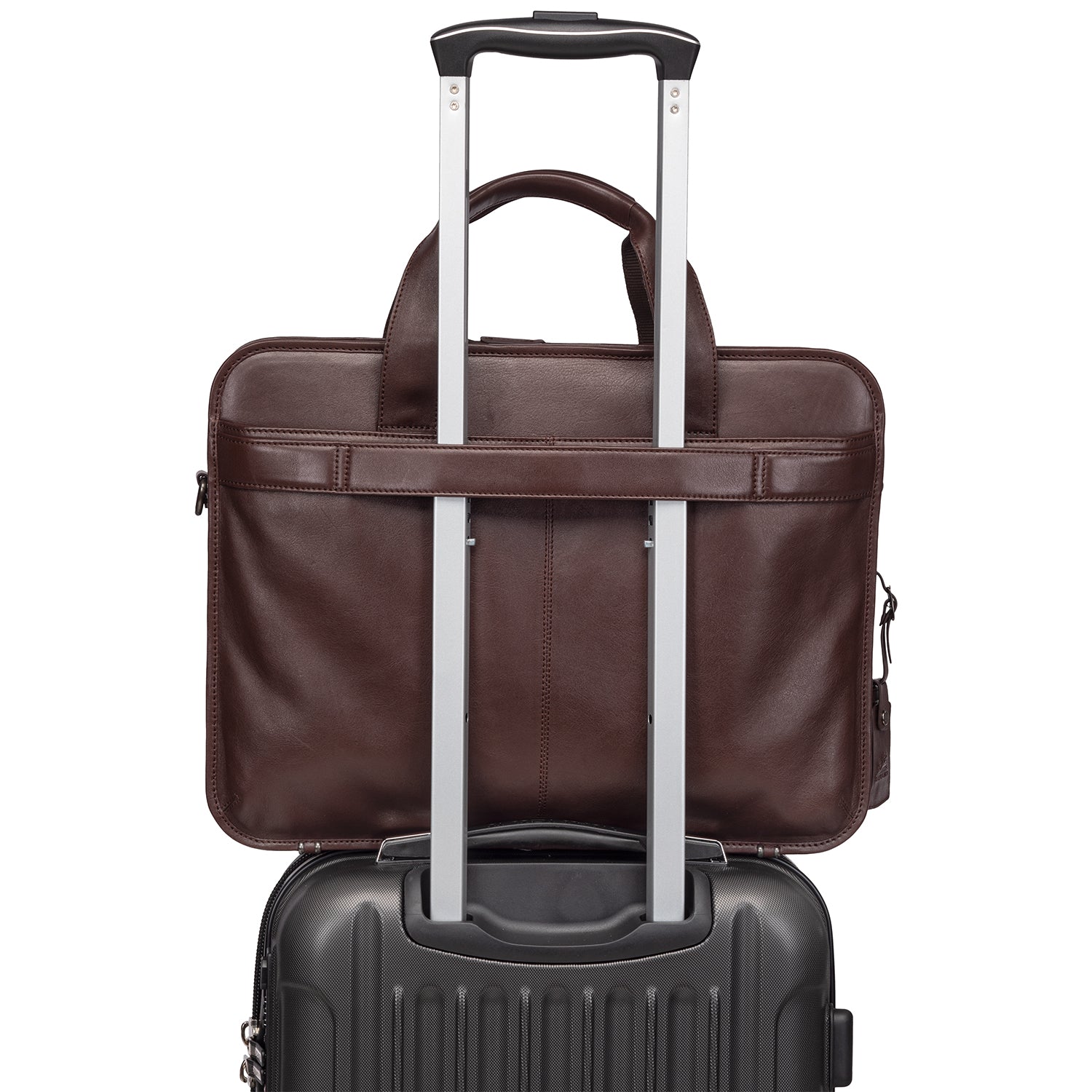 Mancini MILAN Double Compartment Top Zipper 15.6” Laptop / Tablet Briefcase
