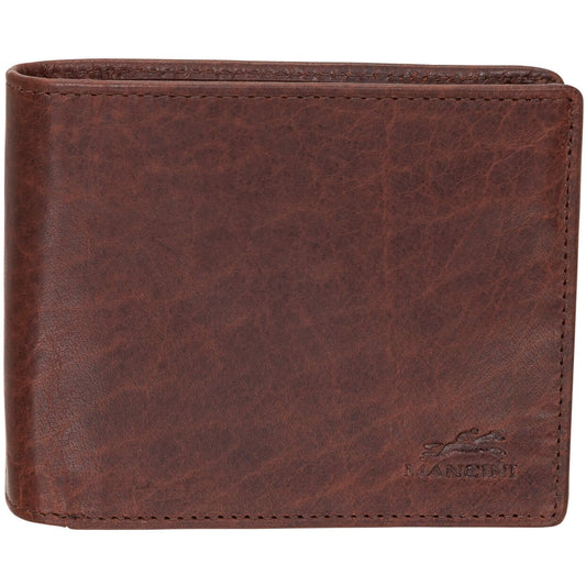 Mancini BUFFALO RFID Secure Left Wing Billfold - Brown