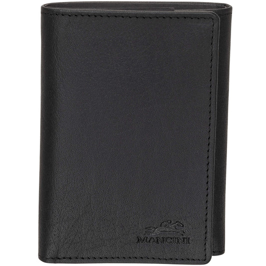 Mancini BUFFALO RFID Secure Trifold Wallet - Black