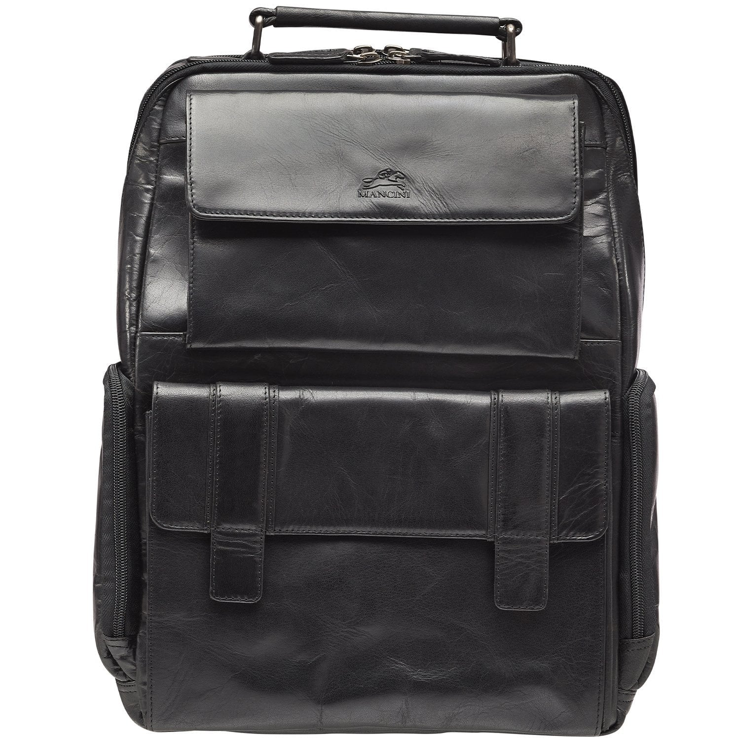 Mancini BUFFALO Backpack with RFID Secure Pocket for 15.6” Laptop - Black