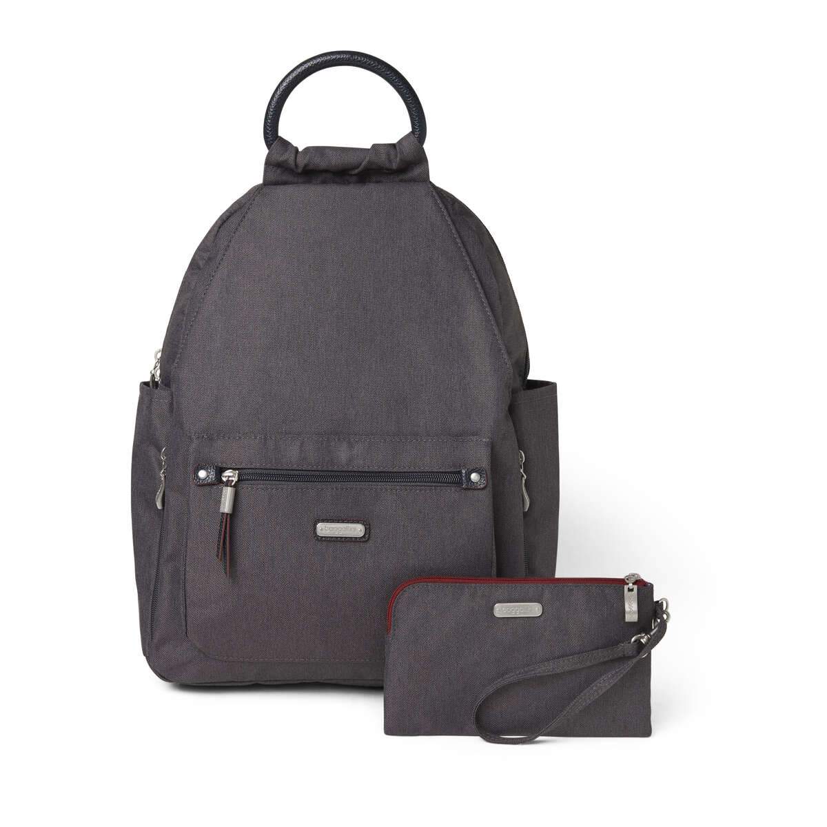 Baggallini All Day Backpack With RFID Phone Wristlet - Charcoal