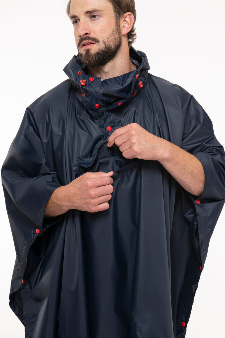 Mac In A Sac Packable Waterproof Unisex Poncho - Navy