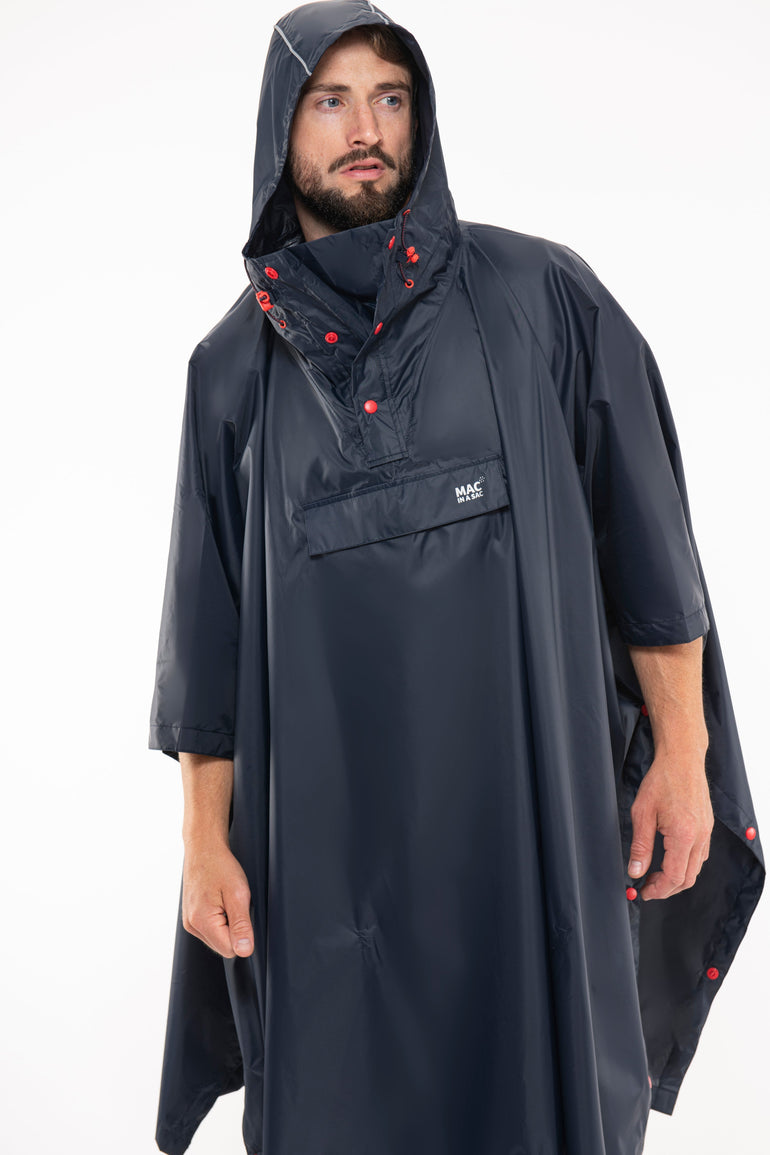 Mac In A Sac Packable Waterproof Unisex Poncho - Navy