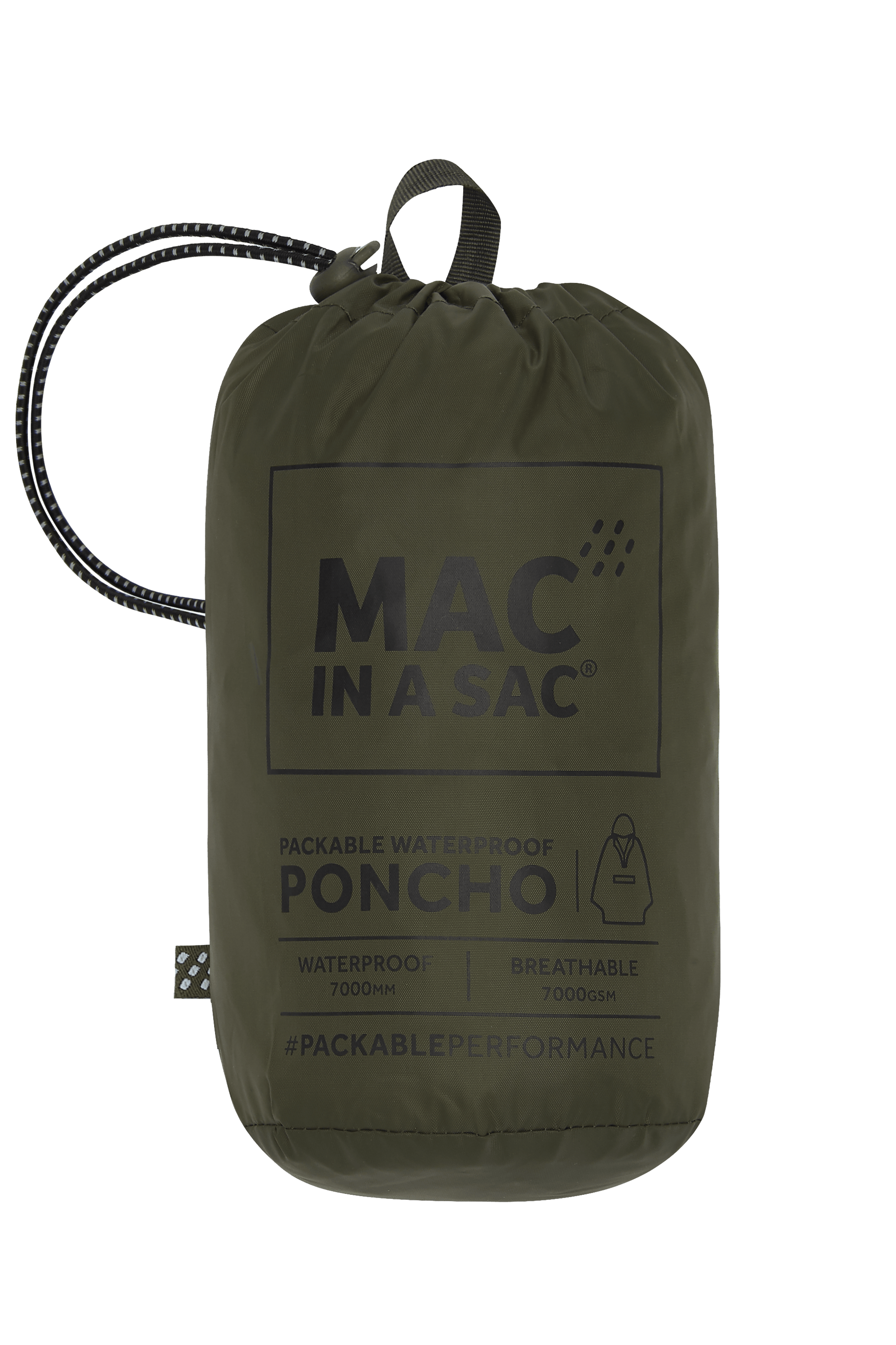 Mac In A Sac Packable Waterproof Unisex Poncho - Khaki