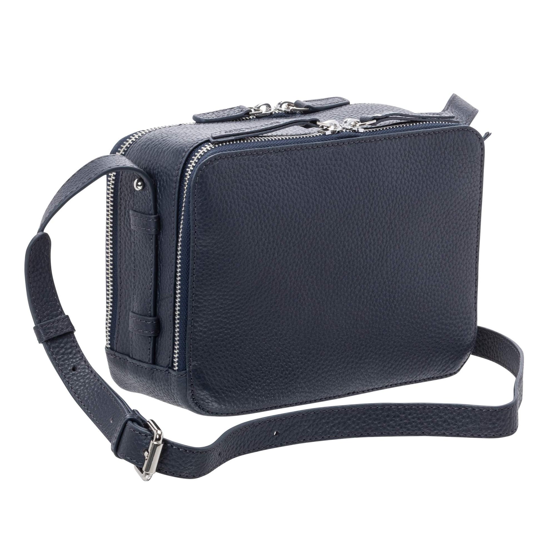 Mancini Pebbled Rachel Camera Style Leather Crossbody Bag