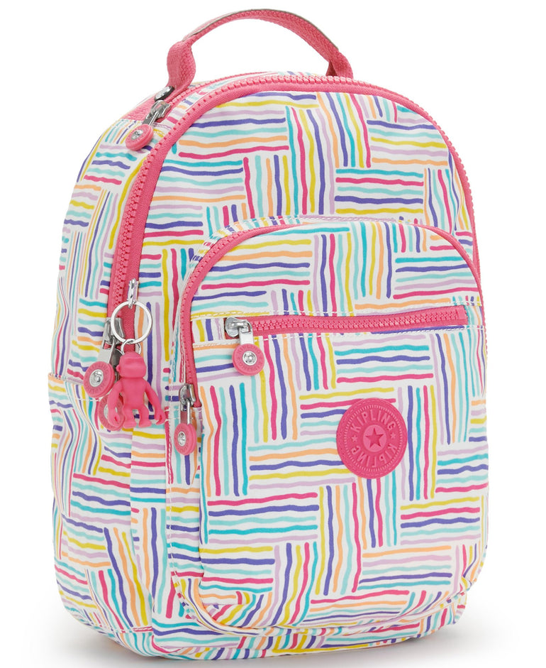 Kipling Seoul Small Printed Tablet Backpack - Candy Lines