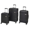 Mancini Adelaide Collection 3-piece Lightweight Spinner Luggage Set - Black