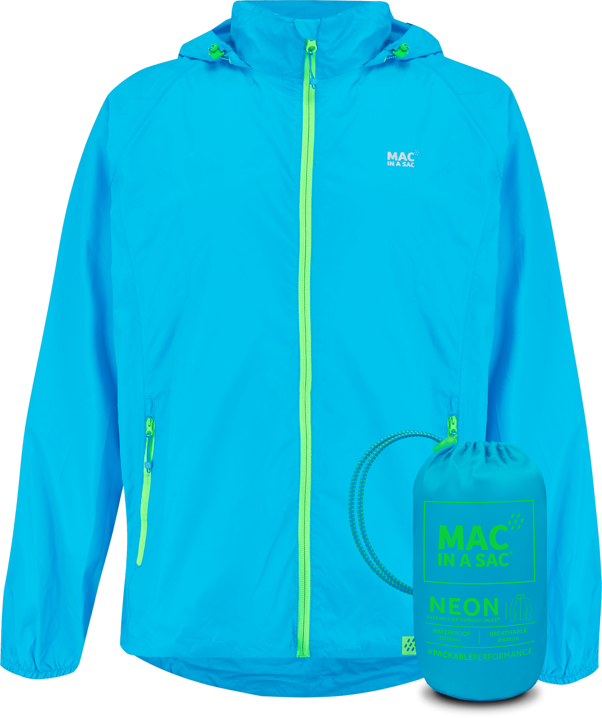 Mac In A Sac NEON 2 Jacket - Neon Blue