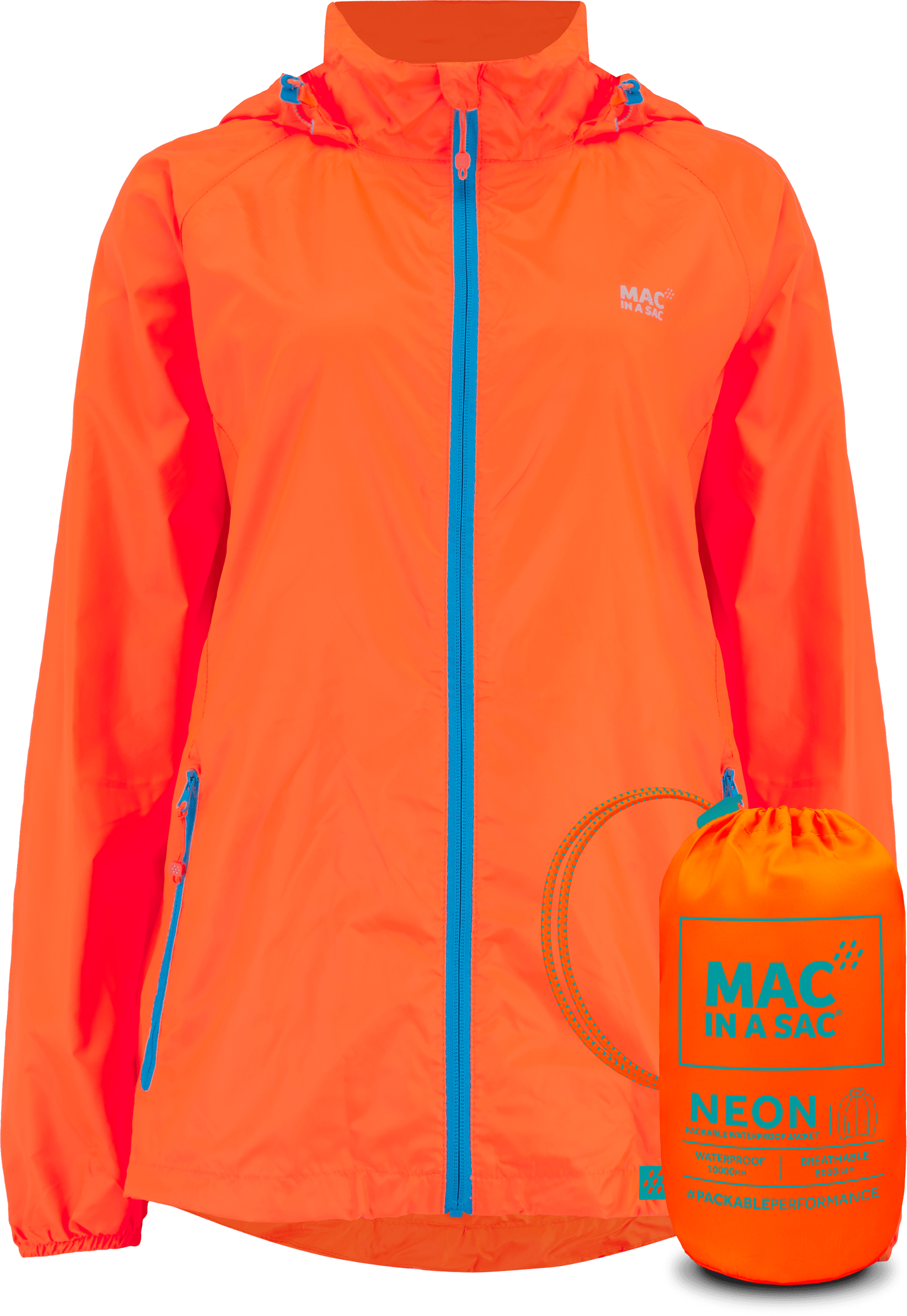 Mac In A Sac NEON 2 Jacket - Neon Orange