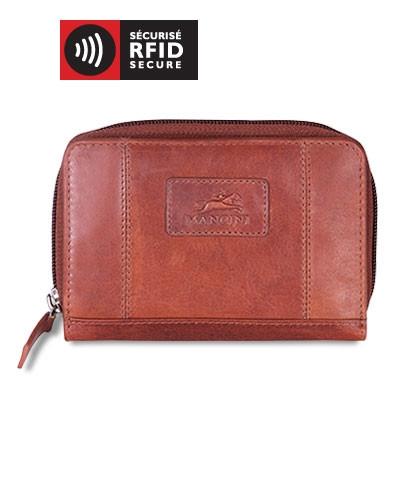 Mancini CASABLANCA Collection Ladies’ “Clutch” Wallet (RFID Secure) - Cognac