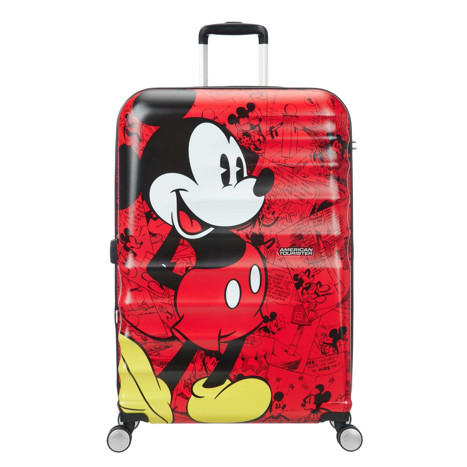 American Tourister Luggage Mickey Comics Red American Tourister Disney Wavebreaker Spinner Large Luggage - Mickey Comics Red