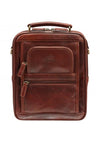 Mancini ARIZONA Large Unisex Bag with Zippered Rear Organizer - Cognac
