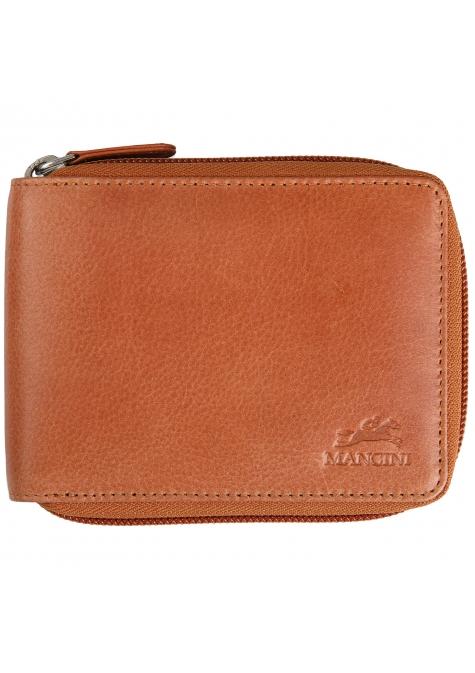 Mancini BELLAGIO Zippered RFID Billfold With Removable Passcase - Cognac