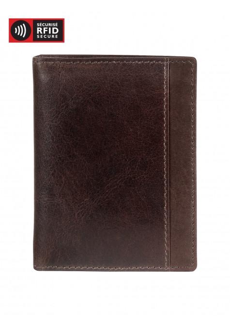 Mancini CASABLANCA Collection Men’s Unique Vertical Wing Wallet (RFID Secure) - Brown