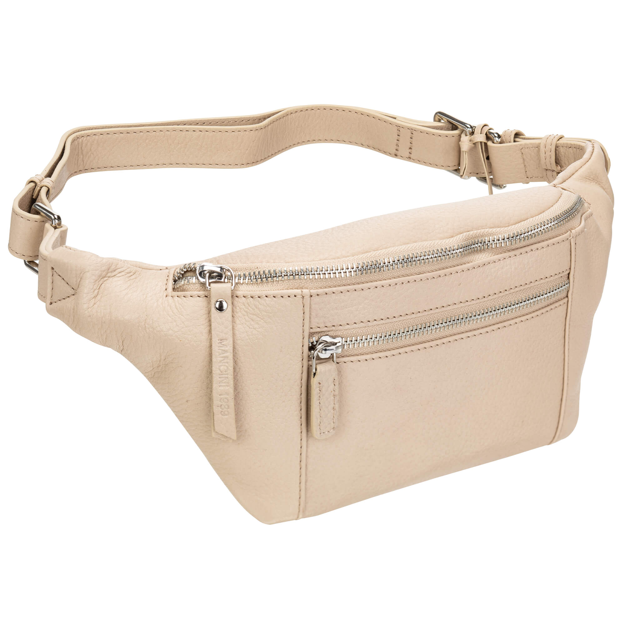 Mancini Pebbled Waist Bag - Bone