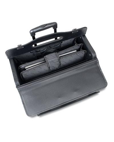 Mancini Briefcases Black Mancini BUSINESS Collection Wheeled Catalog Case