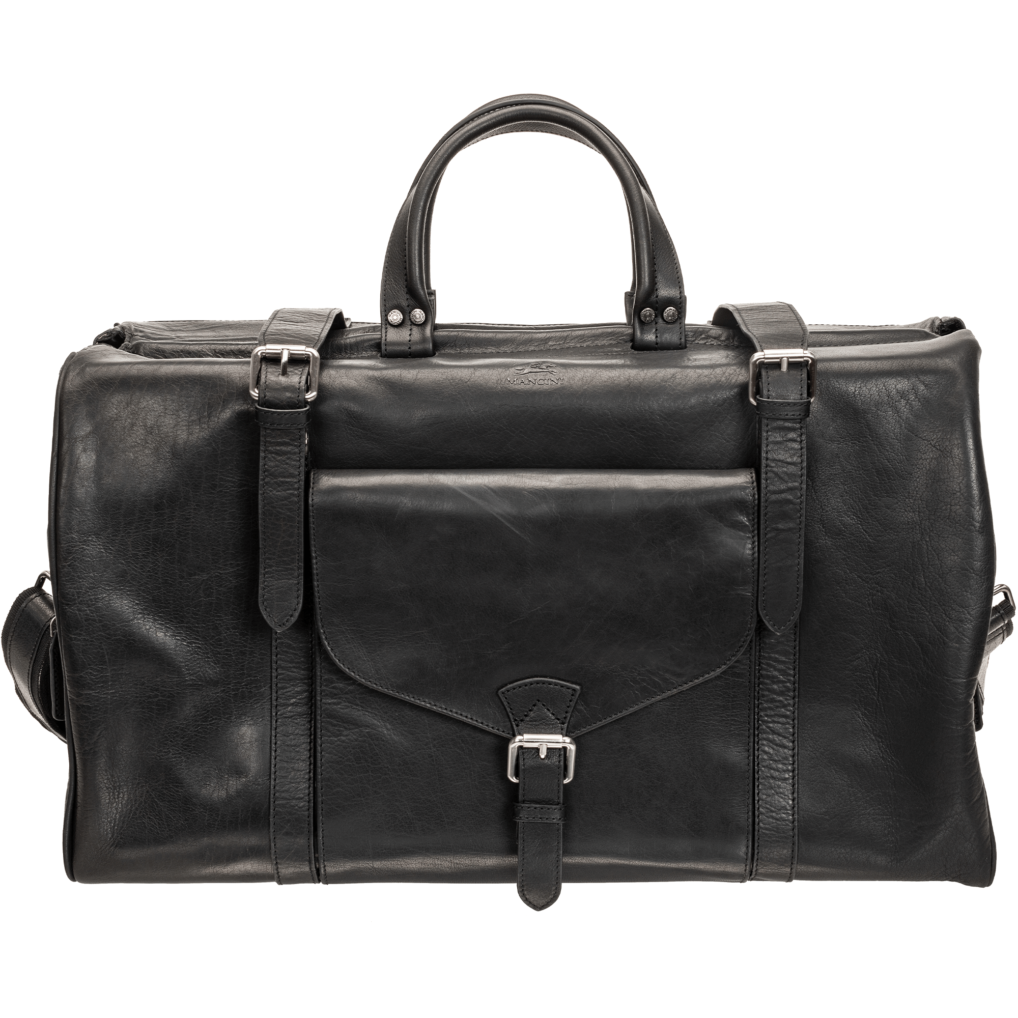 Mancini Duffles Black Mancini BUFFALO Dowel Rod Carry-on Duffle Bag