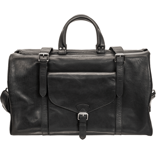 Mancini Duffles Black Mancini BUFFALO Dowel Rod Carry-on Duffle Bag