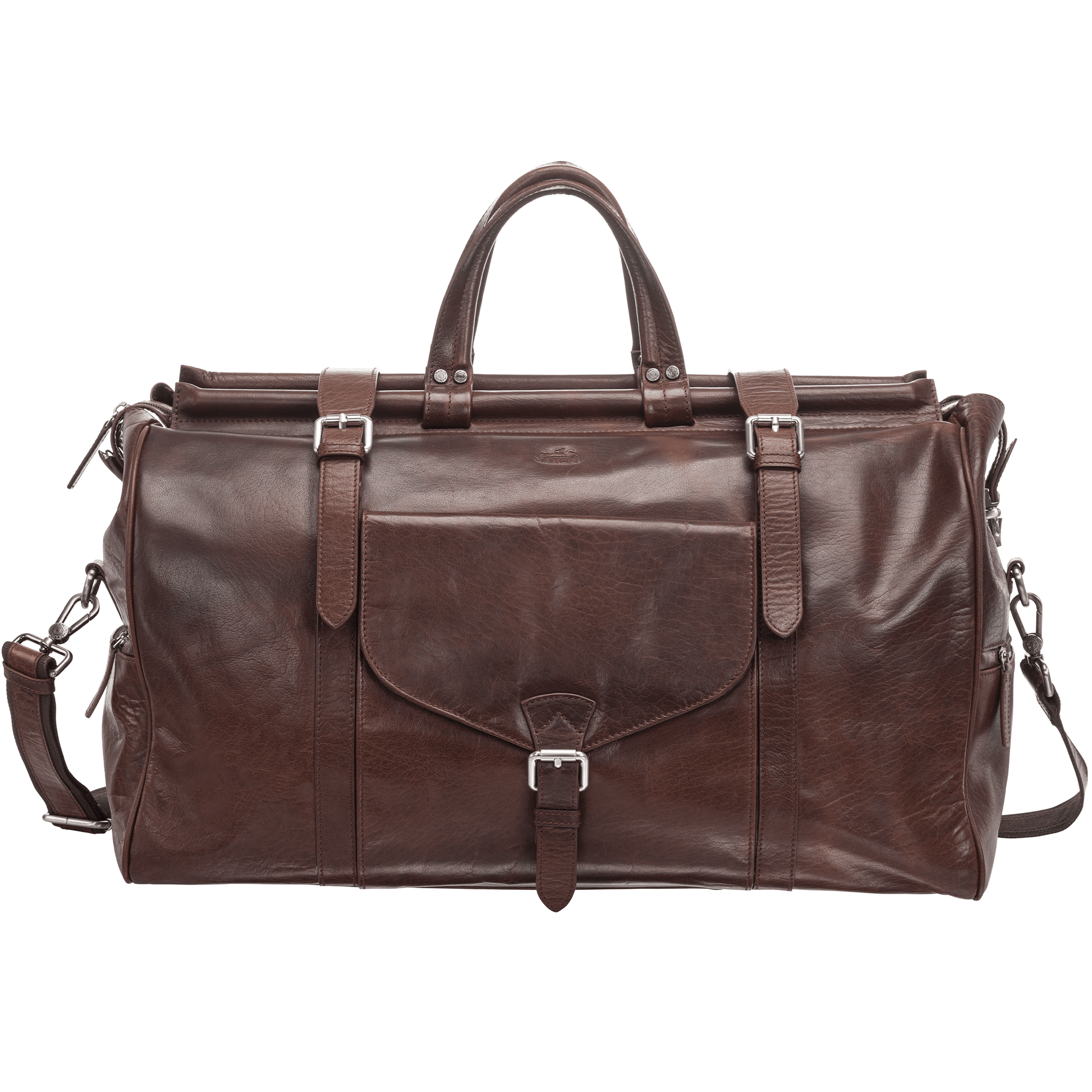 Mancini Duffles Brown Mancini BUFFALO Dowel Rod Carry-on Duffle Bag