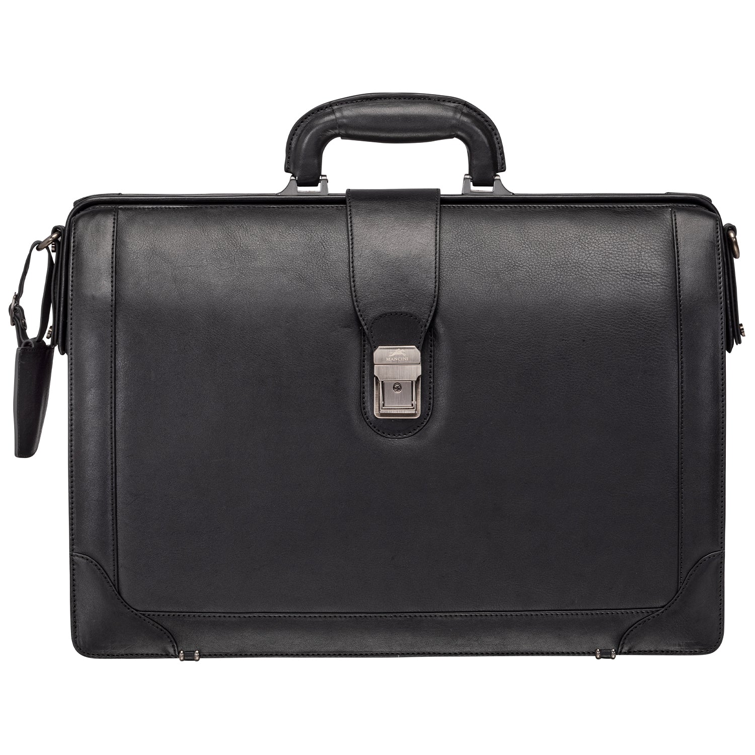 Mancini Laptop Briefcase Black Mancini MILAN Luxurious Litigator Briefcase Pocket for 17.3” Laptop