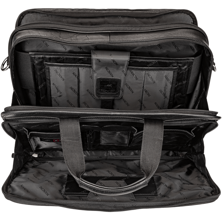 Mancini Laptop Briefcase Mancini BUFFALO Double Compartment Top Zipper 15.6” Laptop / Tablet Briefcase