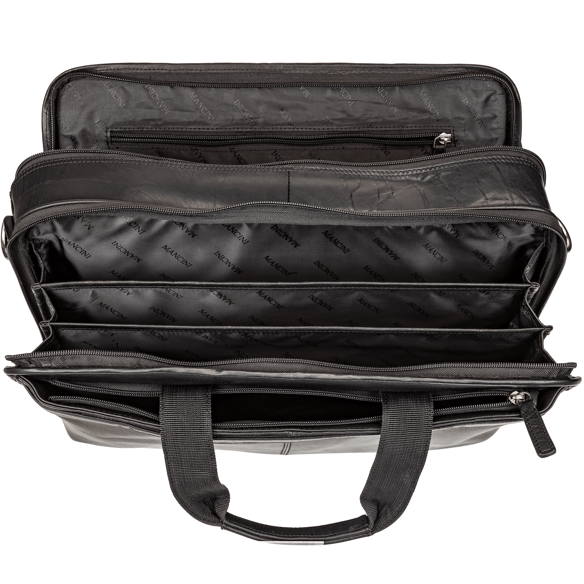 Mancini Laptop Briefcase Mancini BUFFALO Double Compartment Top Zipper 15.6” Laptop / Tablet Briefcase