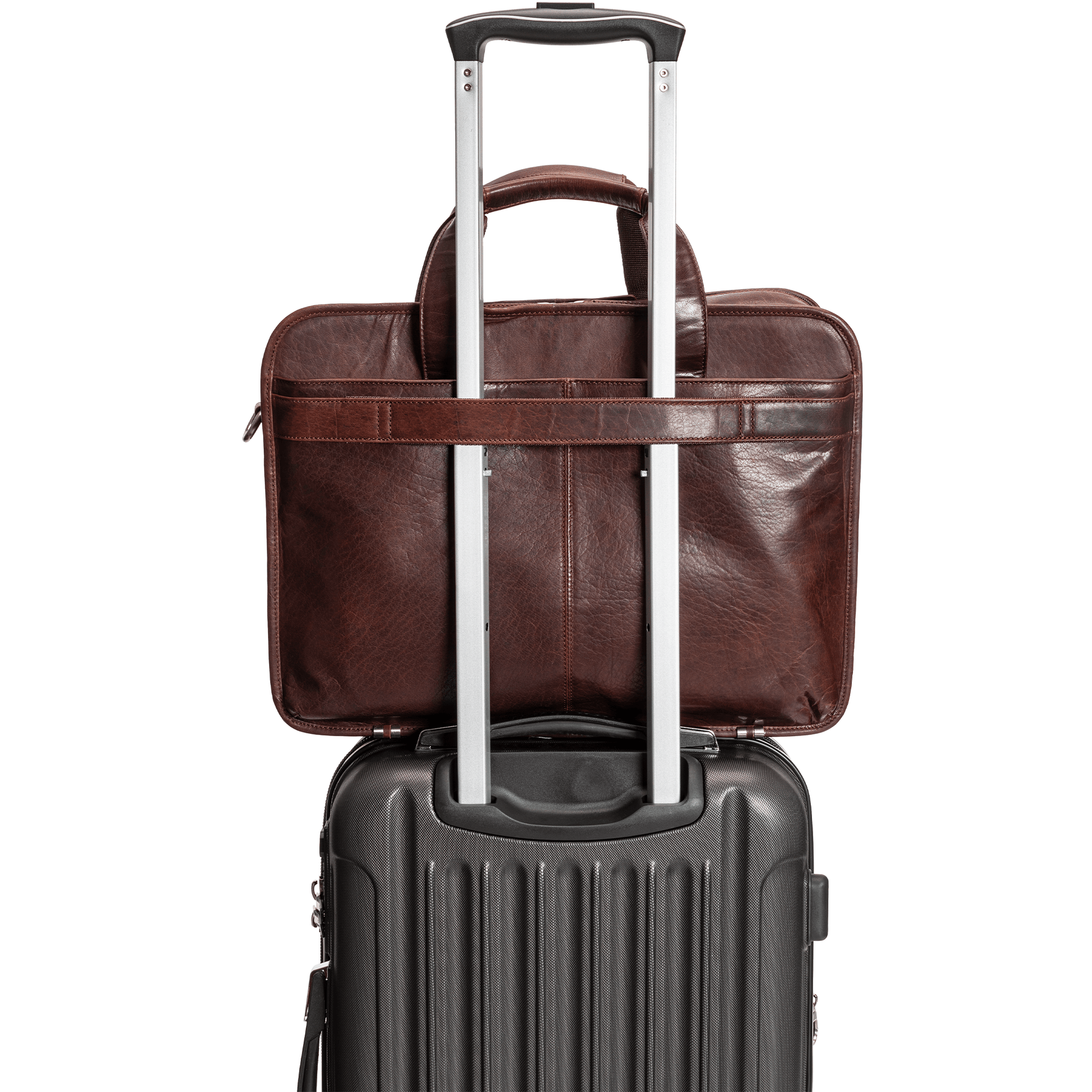 Mancini Laptop Briefcase Mancini BUFFALO Double Compartment Top Zipper 15.6” Laptop / Tablet Briefcase