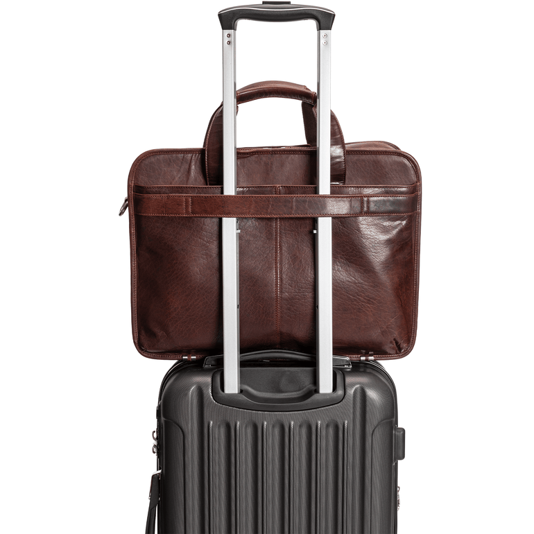 Mancini Laptop Briefcase Mancini BUFFALO Double Compartment Top Zipper 15.6” Laptop / Tablet Briefcase