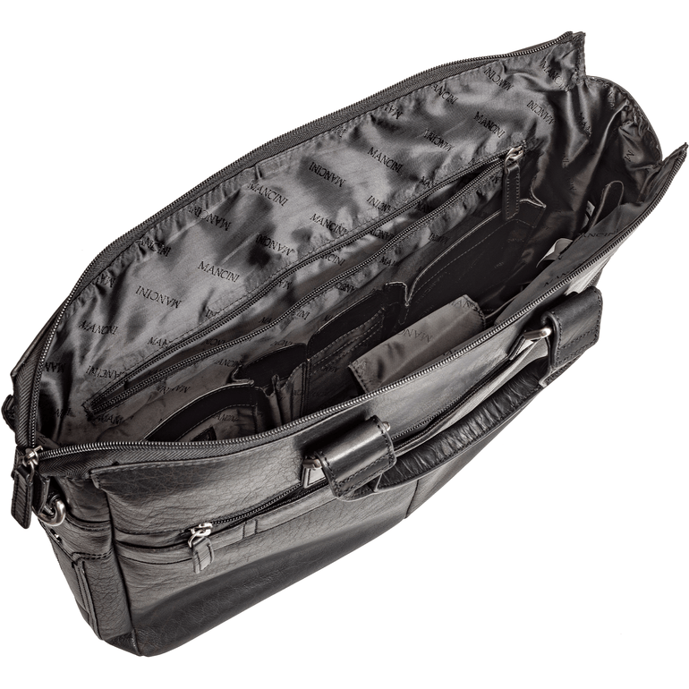 Mancini Laptop Briefcase Mancini BUFFALO Single Compartment Briefcase with RFID Secure Pocket for 15.6” Laptop / Tablet