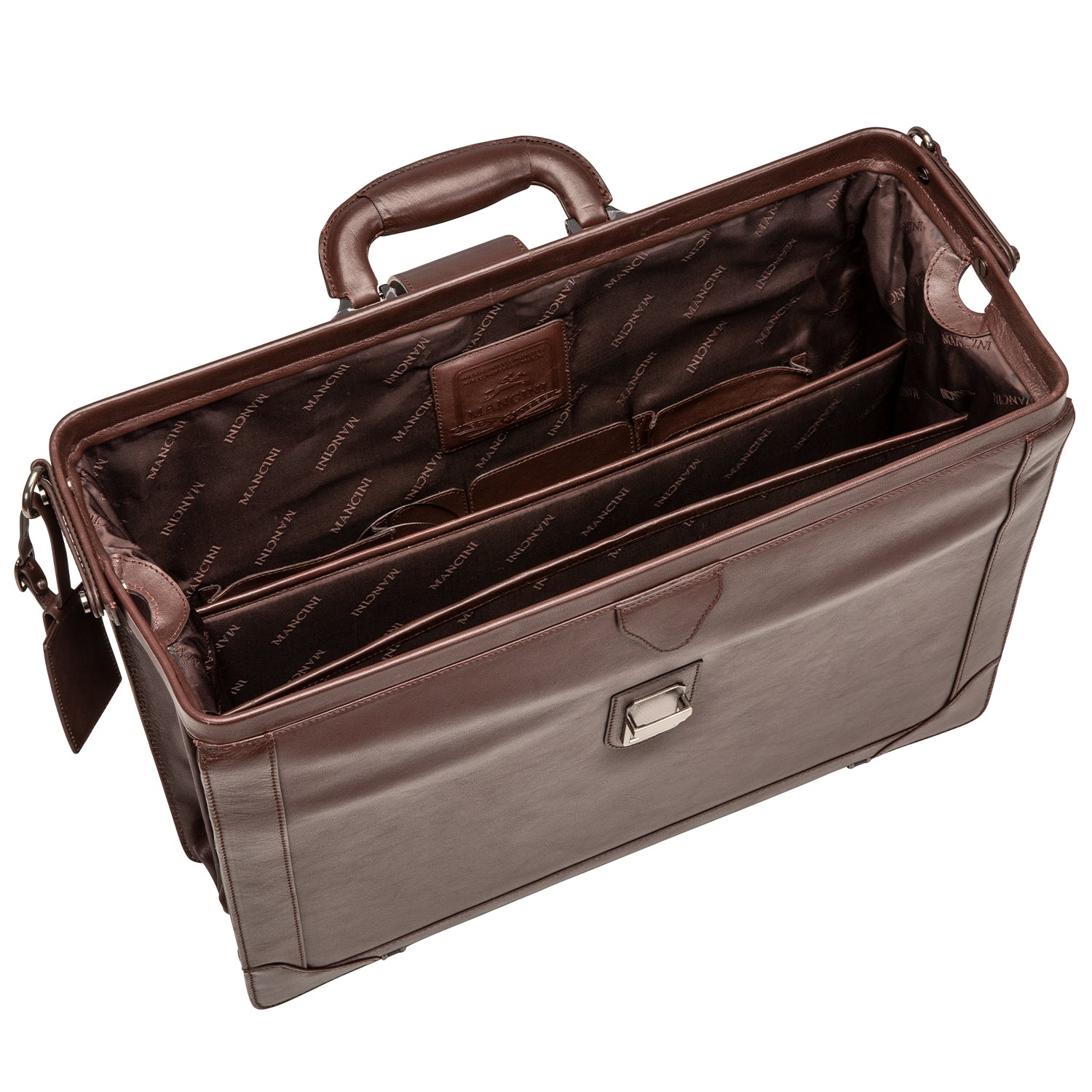 Mancini Laptop Briefcase Mancini MILAN Luxurious Litigator Briefcase Pocket for 17.3” Laptop