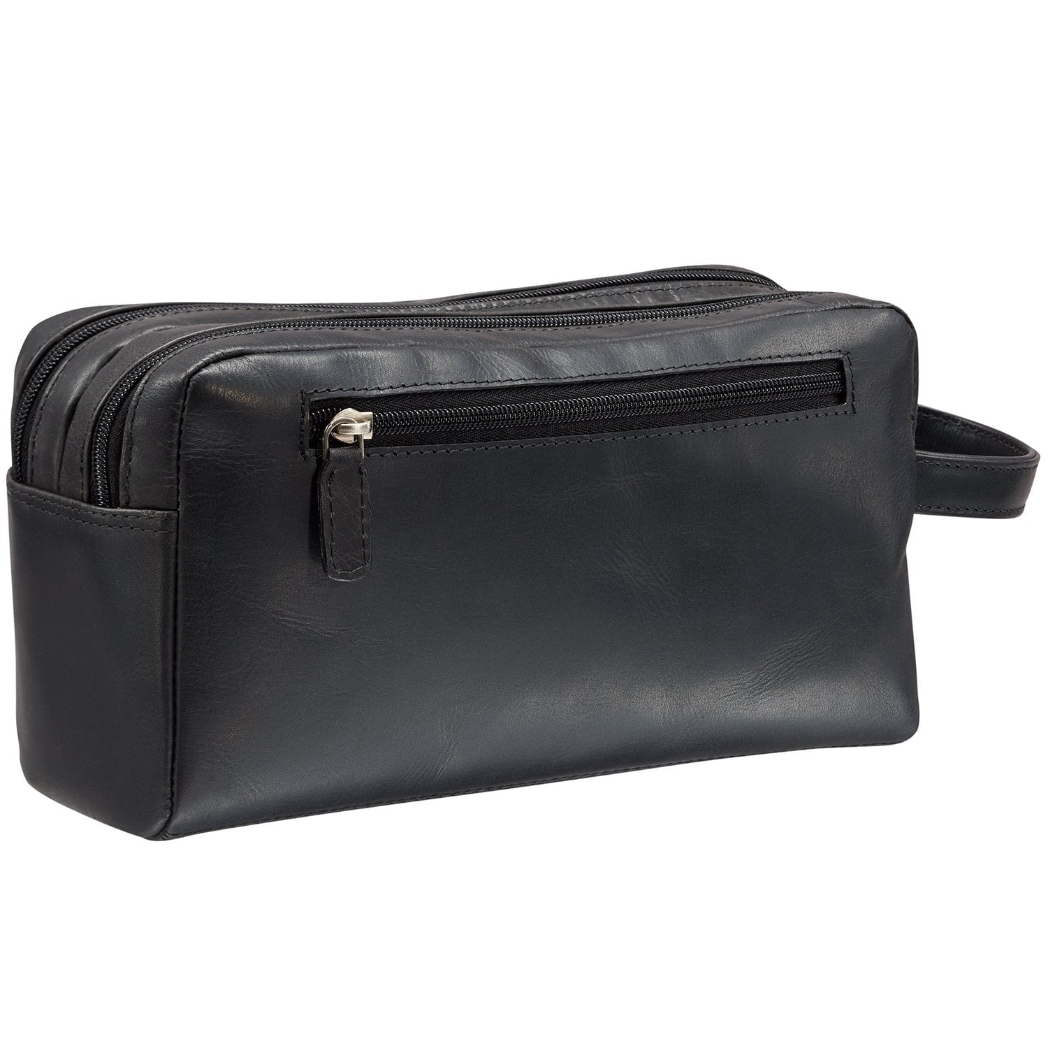 Mancini Toiletry kit Mancini BUFFALO Double Compartment Top Zipper Toiletry Kit