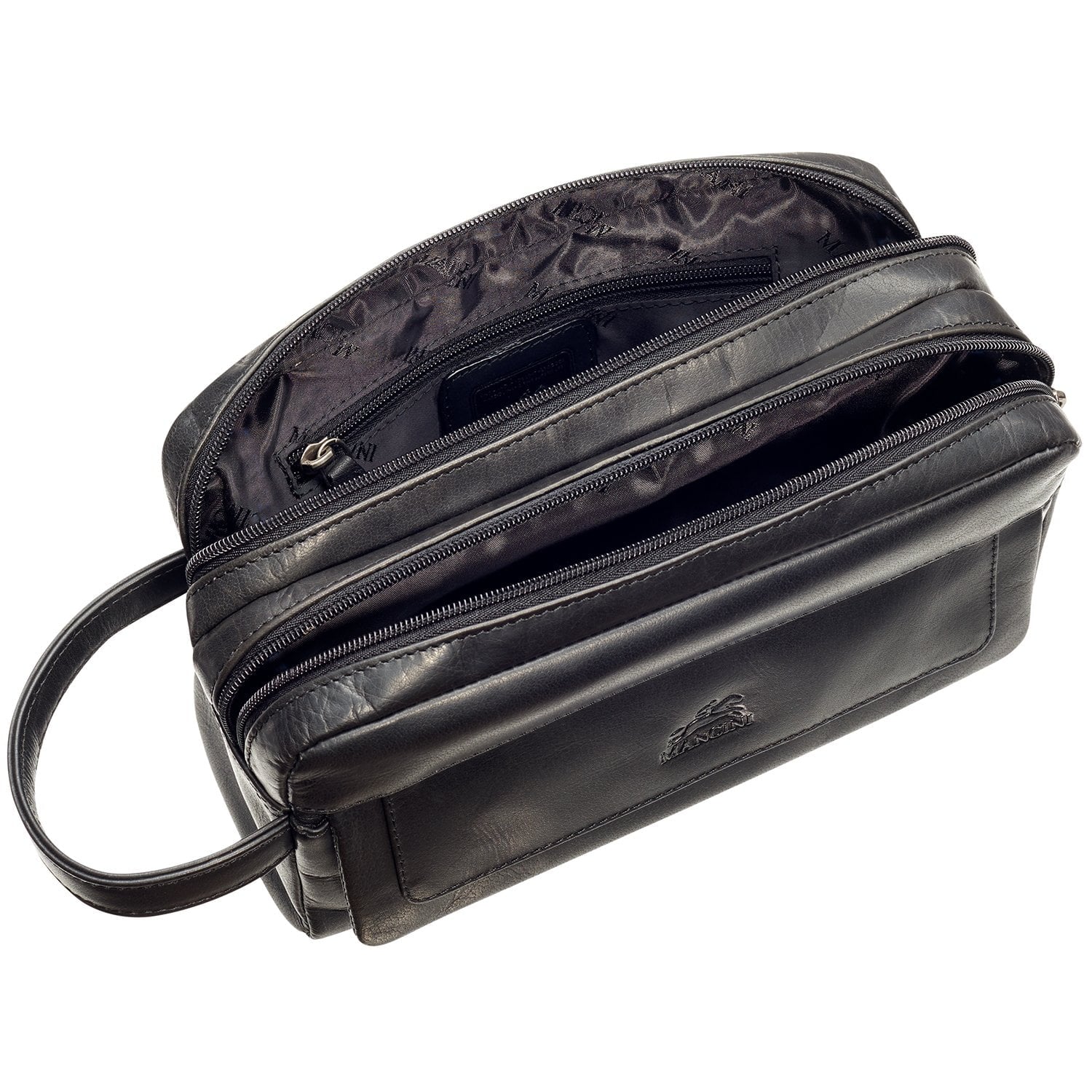 Mancini Toiletry kit Mancini BUFFALO Double Compartment Top Zipper Toiletry Kit