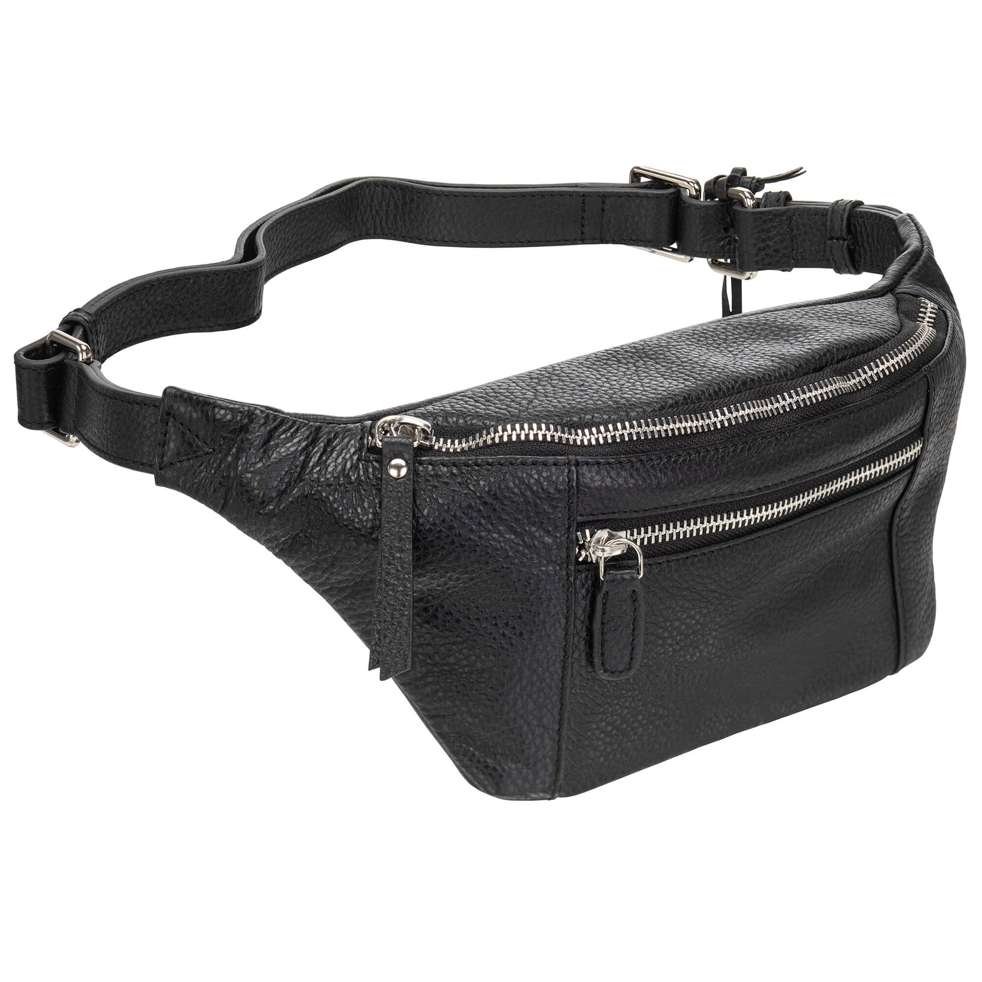 Mancini Waist pouch Black Mancini Pebbled Waist Bag