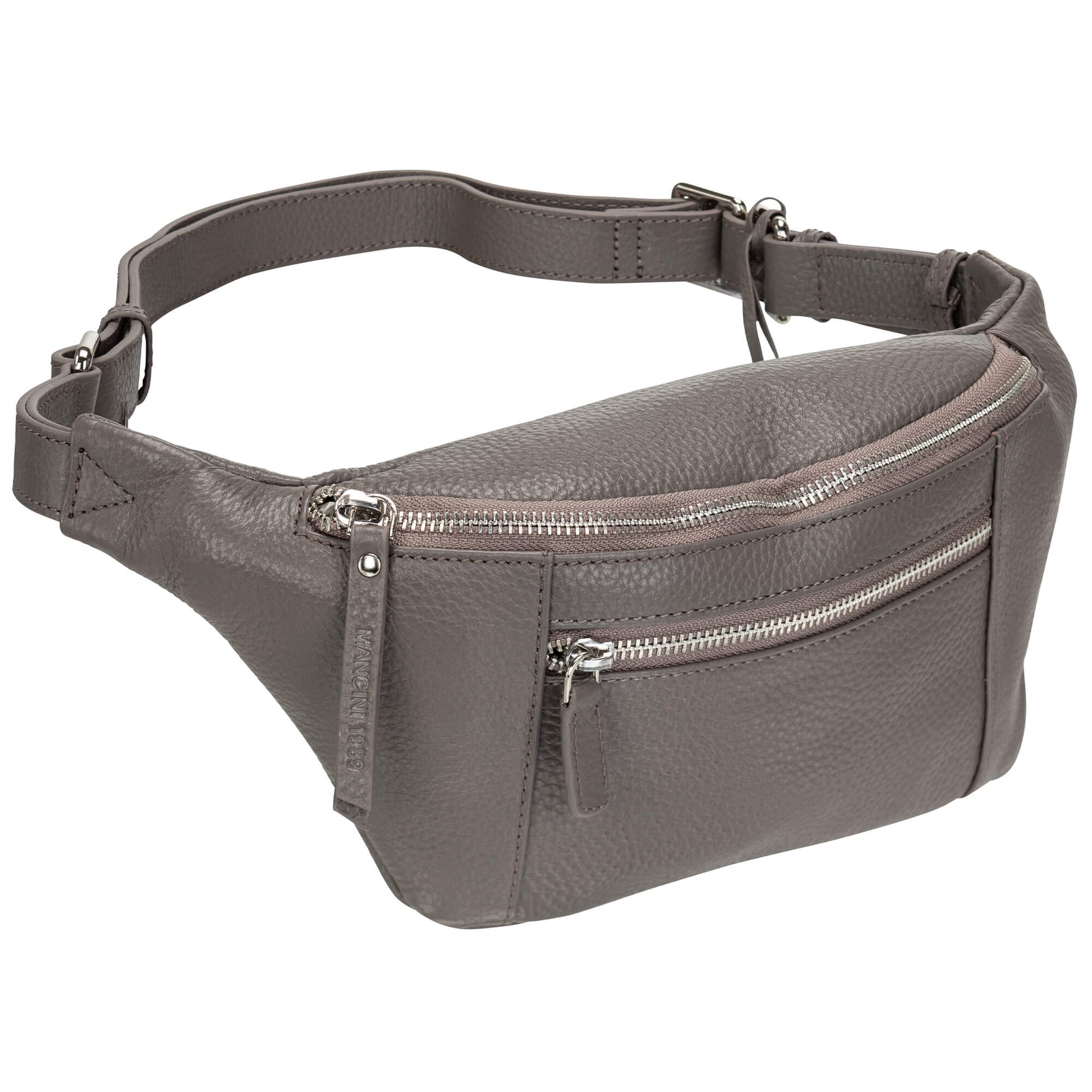 Mancini Waist pouch Grey Mancini Pebbled Waist Bag