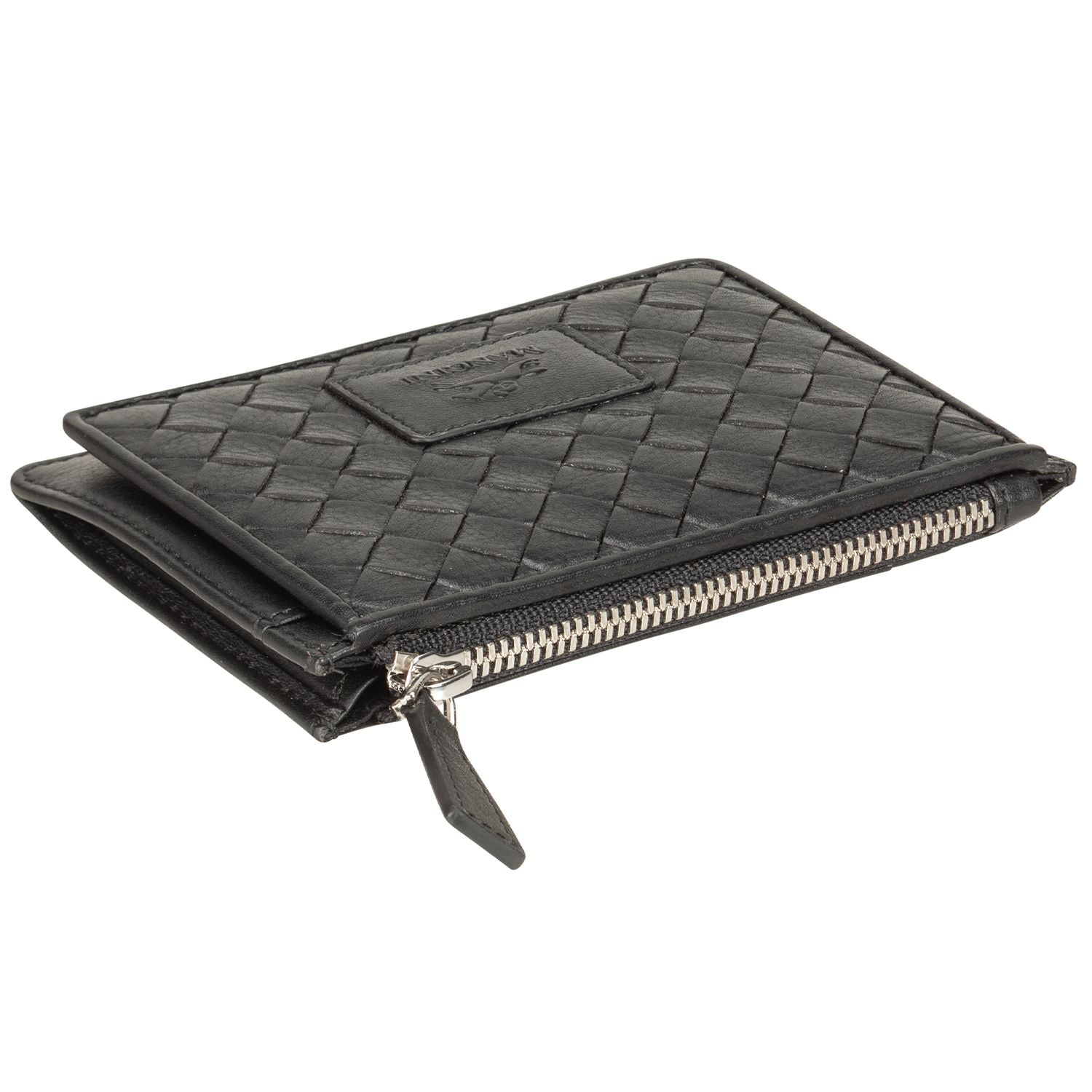 Mancini Wallets Mancini BASKET WEAVE RFID Secure Card Case and Coin Pocket
