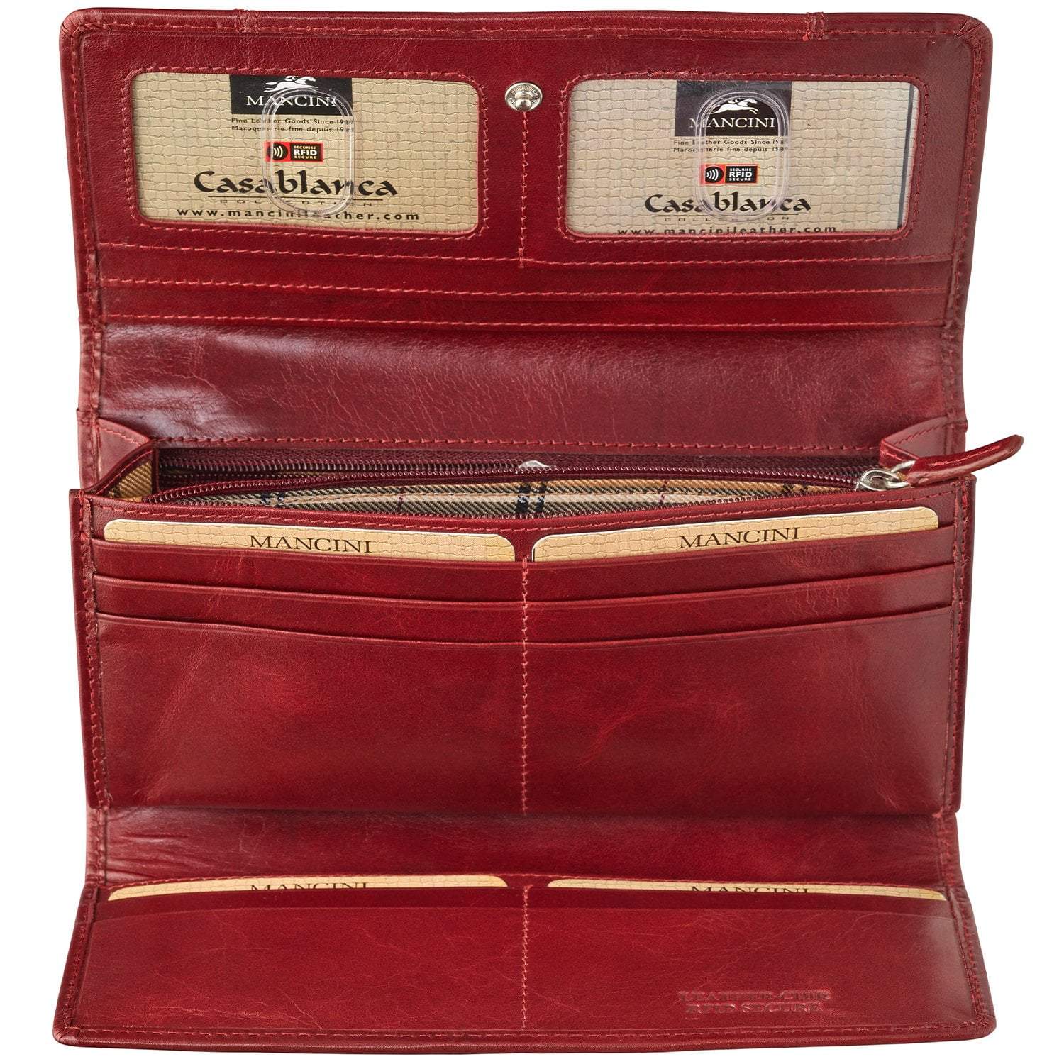 Mancini Wallets Mancini CASABLANCA Ladies' RFID Secure Trifold Wallet