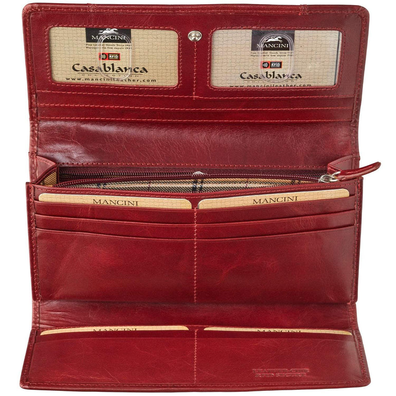 Mancini Wallets Mancini CASABLANCA Ladies' RFID Secure Trifold Wallet