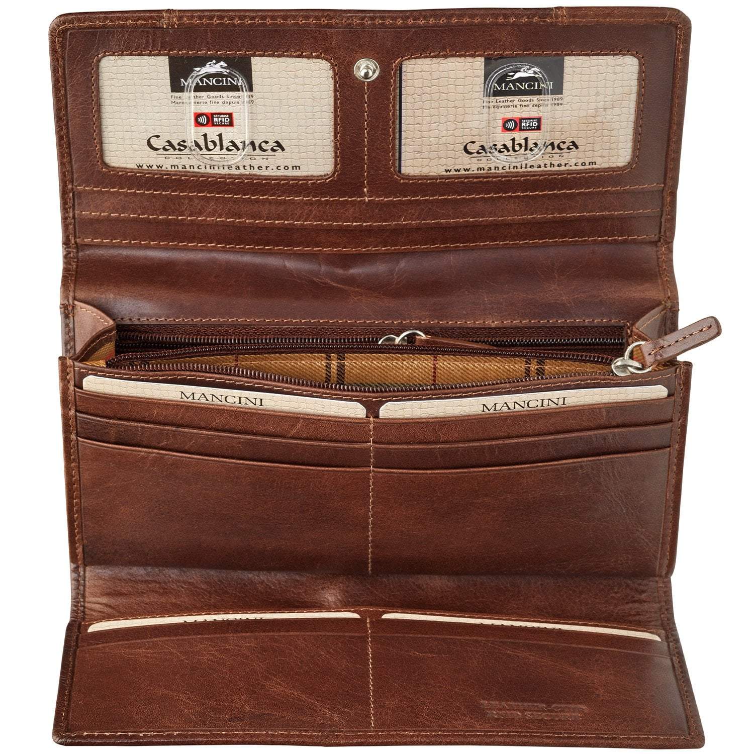 Mancini Wallets Mancini CASABLANCA Ladies' RFID Secure Trifold Wallet