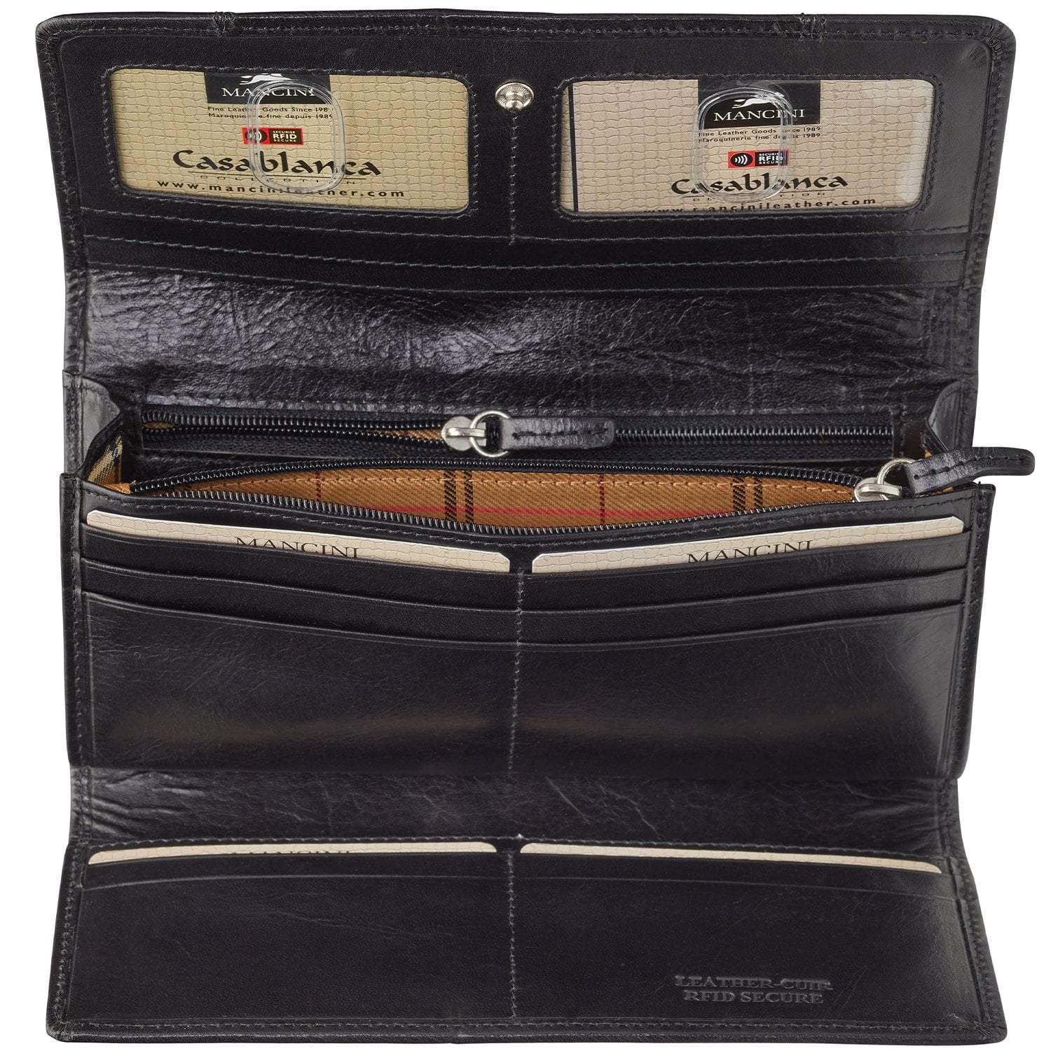 Mancini Wallets Mancini CASABLANCA Ladies' RFID Secure Trifold Wallet