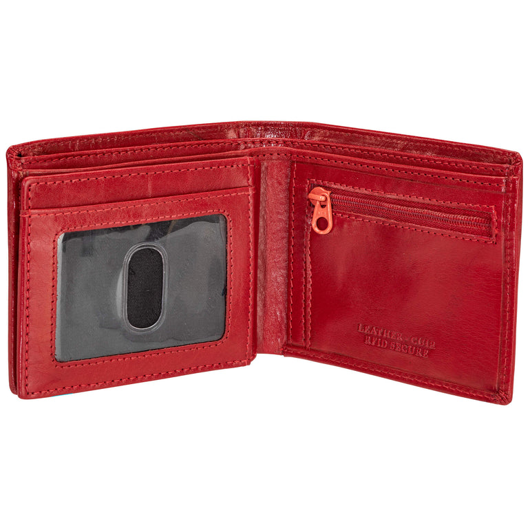 Mancini Wallets Mancini EQUESTRIAN-2 Men’s RFID Secure Center Wing Wallet with Coin Pocket