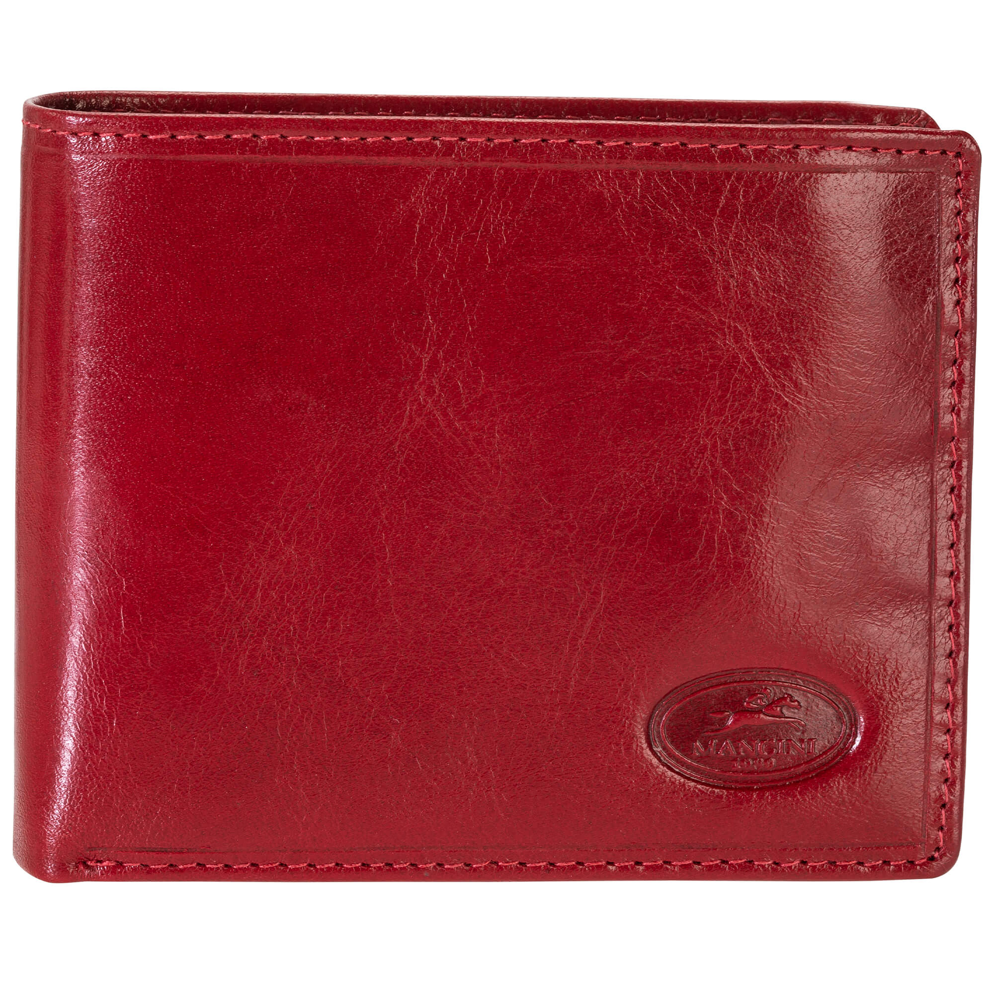 Mancini Wallets Red Mancini EQUESTRIAN-2 Men’s RFID Secure Center Wing Wallet with Coin Pocket