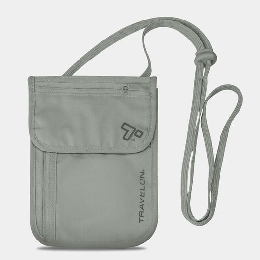 Travelon Neck Pouch Gray Travelon RFID Blocking Undergarment Neck Pouch