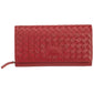 Mancini BASKET WEAVE RFID Secure Clutch Wallet - Red